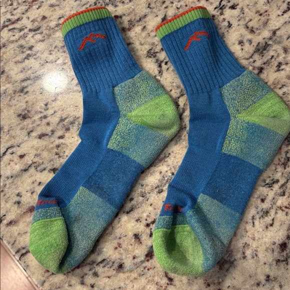 Darn Tough Large Socks Blue Green Hiking Outdoor Camping Exploring - Picture 4 of 9